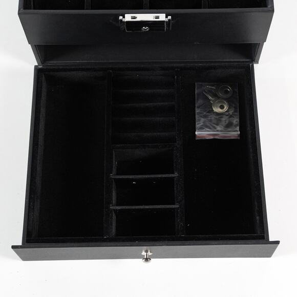 Songmics Black Synthetic Leather Watch Box 8 Slot Glass Window Lid Display Case - Picture 6 of 15